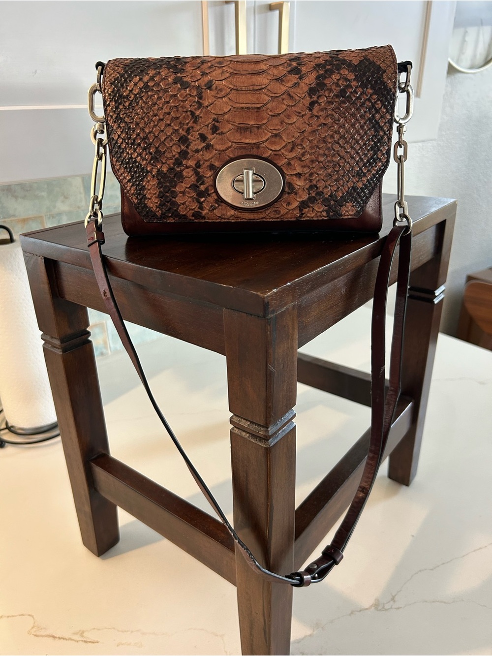 Coach Crosstown Crossbody Bag Python Embossed